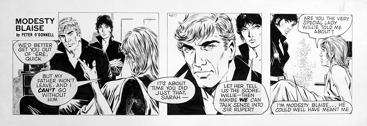 Modesty Blaise daily strip #4877 - The Very Special Lady (Original) art by Patrick Wright Art at The Illustration Art Gallery